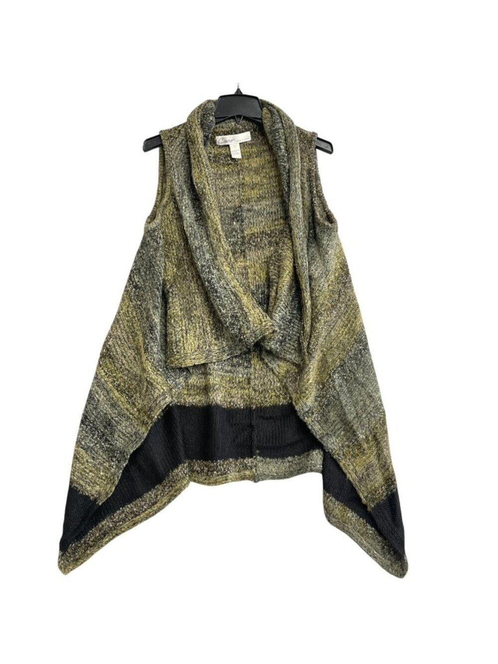Curio New York Women's S Wool Knit Sleeveless Drape Cardigan Sweater  P0107